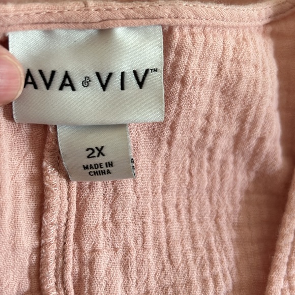 🎈3/$25🎈Ava & Viv Pink Peplum Top - Picture 5 of 6